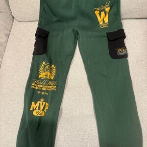 Brooklyn Cloth Green Sweatpants with Gold Accents